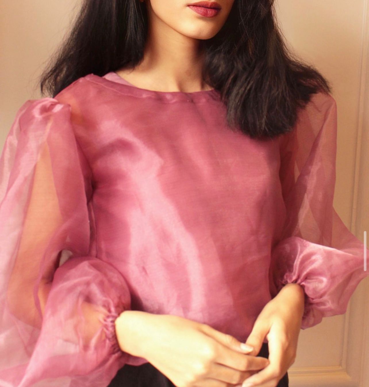 blossom organza top