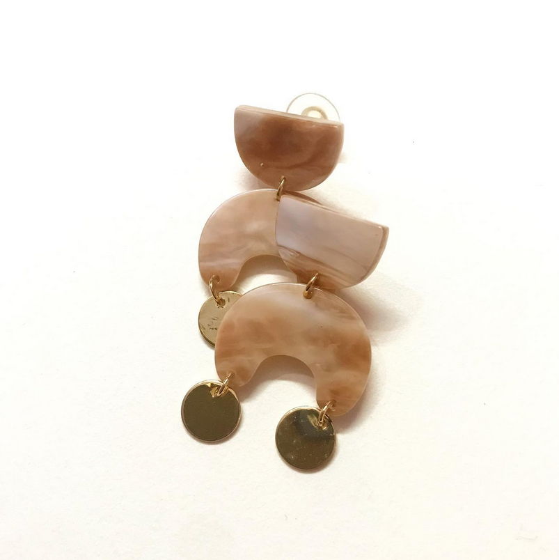 Acrylic coffee brown earrings