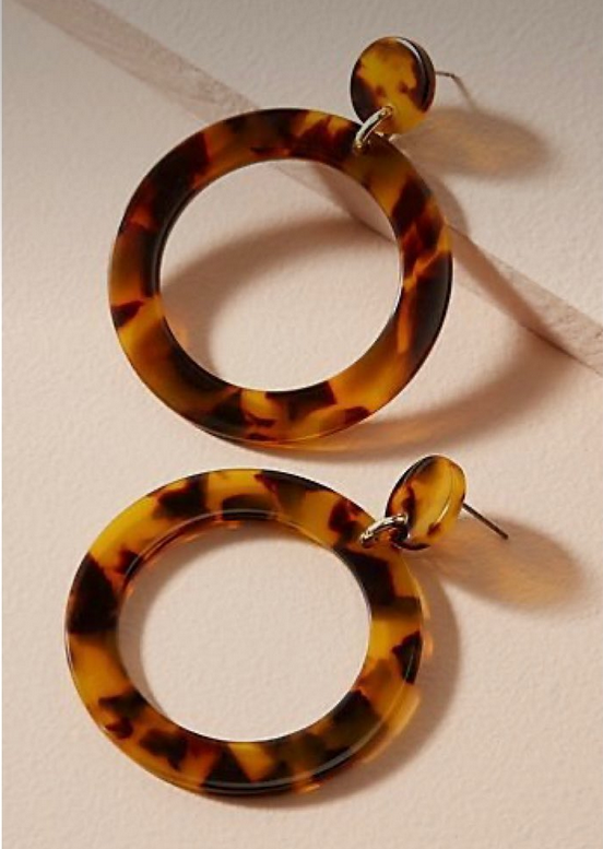 brown acrylic round earrings