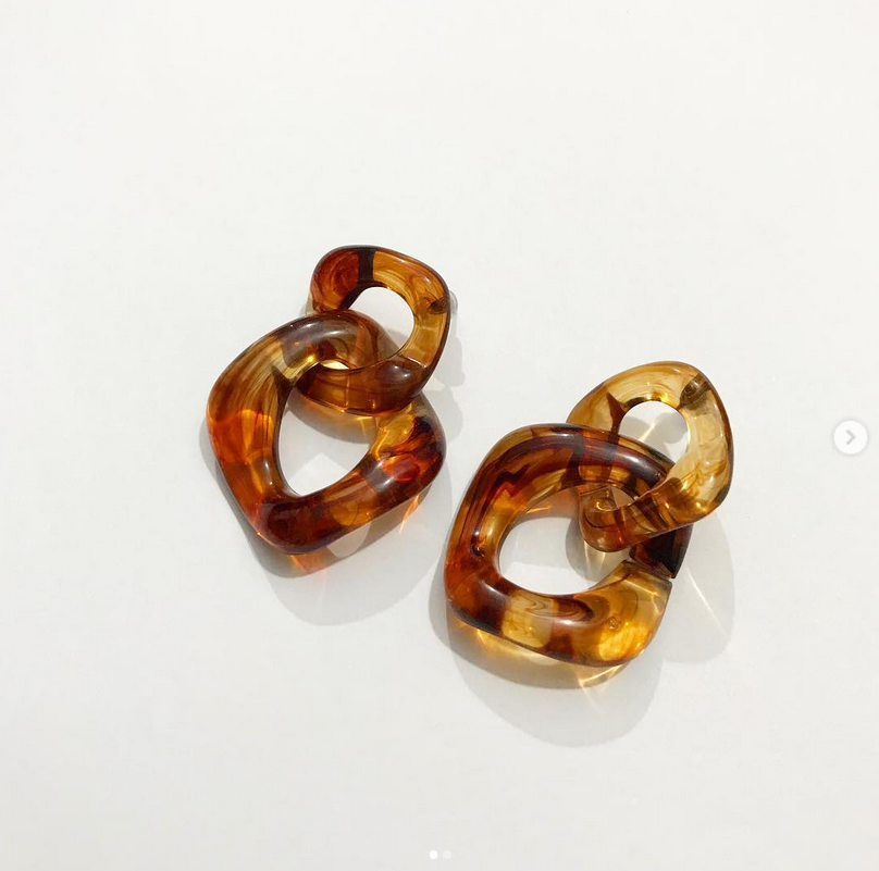 brown chain earrings